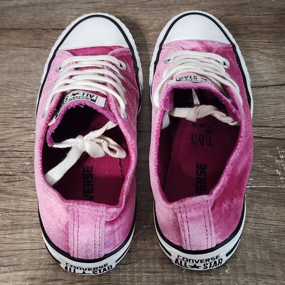 Converse Chuck Taylor All-Star Low Top Velvet Women's Shoes Size 5.5 Pink - Picture 8 of 9